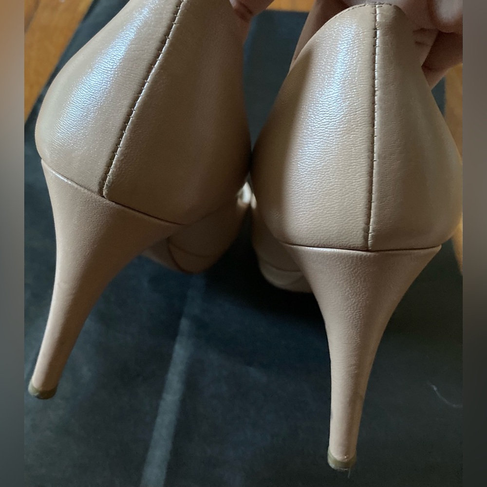 Size US 6 / EU 36 Prada Nude Beige Platform Leather Heels Pumps - Picture 4 of 10